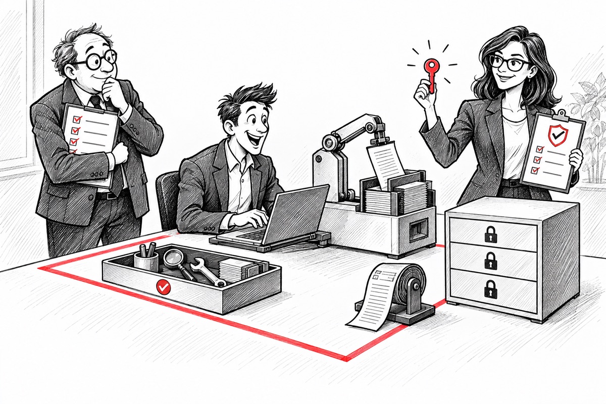 Illustration: an AI agent with a job description